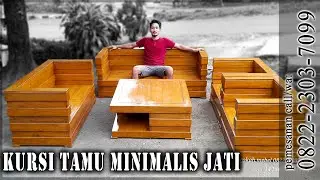 KURSI TAMU MINIMALIS JATI MODEL BOX TERBARU set 3211 meja