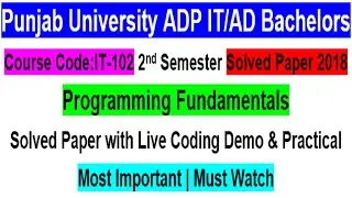Programming Fundamentals ADP AD Bachelors Paper Solved