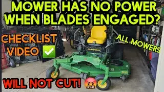 Mower losing power when cutting grass?