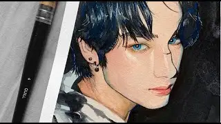 Watercolour Painting process  | + unboxing and reviewing art supplies