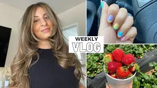STRAWBERRY PICKING IN CARLSBAD | Self-Care Night with Olaplex & At-Home Gel Nails Tutorial - Vlog