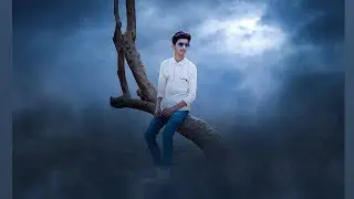 A Handsome Boy Waiting His Girlfriend with alone tree Photoshop Manipulation Tutorial