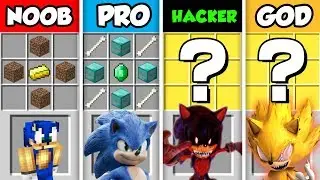 Minecraft NOOB vs. PRO vs. HACKER vs GOD : SONIC THE HEDGEHOG MOVIE CRAFTING in Minecraft!