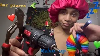ASMR - Wrong Props Makeup & Ear Piercing (Linda)