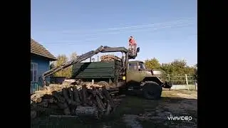 ШТИЛЬ MS 361 в работе. Пилим машину дров + погрузка краном.