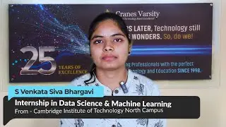 Testimonial of Bhargavi | Internship in Data Science & Machine Learning | CIT North Campus