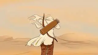 #2D #Animation 30 Seconds clip on warrior in desert, frame by frame animation #animationvideo