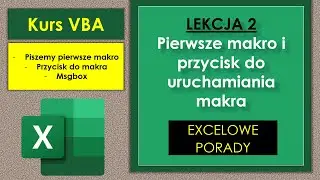 Pierwsze makro Przycisk do uruchamiania makra Msgbox Kurs Excel VBA #2
