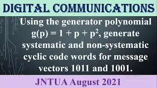 Problem 2 on systematic and non-systematic code vectors