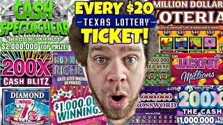 BRAND NEW!  I tried EVERY $20 Scratch off ticket in Texas