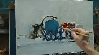 Натюрморт с большим количеством деталей масляными красками на холсте. Часть 1