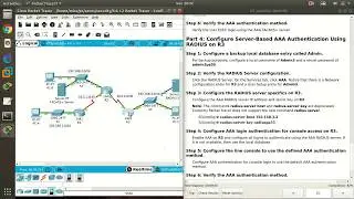 3.6.1.2 Cisco Packet Tracer 7.2 - Configure Server Based AAA Authentication Using RADIUS