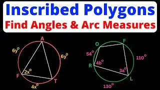 Find Angles & Arc Measures of Inscribed Polygons | Geometry | Eat Pi
