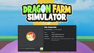 My Fifth Rebirth in Dragon Farm Simulator | Roblox