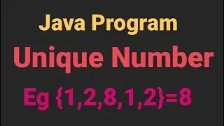 find unique element in array program in java #java #javaprogramming #unique #uniqueElement in array
