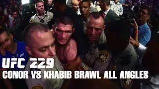 Conor McGregor vs Khabib Team Brawl After UFC 229 from different angles.
