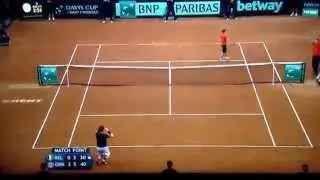 Davis Cup final GB v Belgium final rally winner by Andy Murray