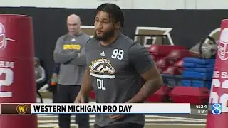 Kneeland works out at WMU Pro Day