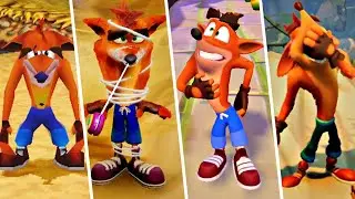 Evolution of Crash Bandicoot idle animations (1996 - 2020)