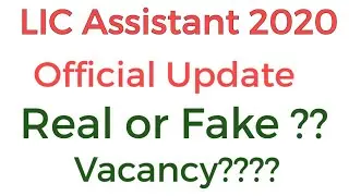 LIC Assistant 2020 // LIC Assistant Vacancy Notification 2020