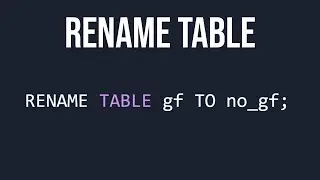 How to Rename Tables in SQL