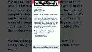Application for setting up a computer club || Application Writing || 