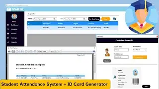 QR Code / Barcode + SMS Student Attendance System with ID Card Generator ~ SMS Notifications