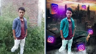 Instagram creative neon photo editing ||picsart Editing new style ||BK editing world