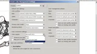 CorelDRAW X5 Color Managment settings