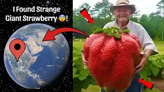I Found Giant Strawberry Sculpture Caught On Google Earth and Google Maps 😱!