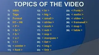 HTML 25 Tags with Example In One Video hindi Me || Notes In Hindi