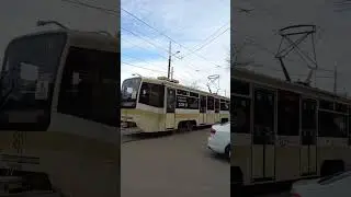 отправление трамвая 71-619КТ "241" с остановки "Стадион Кубань"