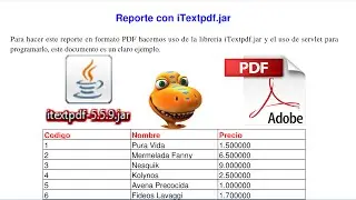 Reporte PDF con iTextpdf en paginas JSP, Servlet