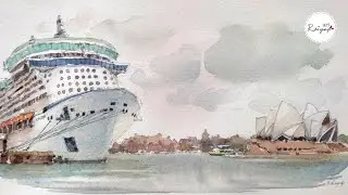 Circular Quay, Sydney | Watercolor Painting Time Lapse