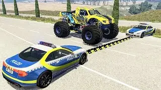 Police Chase Spike Strip Crash #2 | BeamNG drive