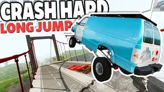 Which Car Can Jump the Farthest on CRASH HARD 2.0? - BeamNG Drive Crash Hard 2.0 Bridge Jumping