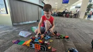 Playing at the airport