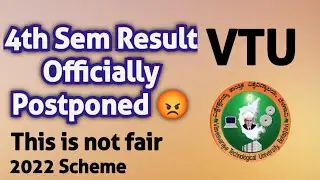 VTU 4th sem result officially postponed😤😤||4th sem result update||VTU