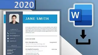 CV Template Word DOWNLOAD FREE ⬇ (2020) 😱 - Blue Resume Design with Icons ✪ DOCX ✪
