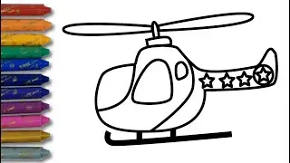 How to draw a Helicopter for kids! рисунок вертолета🚁