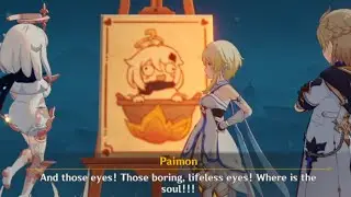 [Genshin Impact] Paimon is Painted by the Traveller..  Troll or a True Masterpiece?