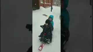 зимние покатушки на снегокате #электроснегокат #бомбический #этокруто #снегокат  #детиюмор