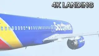 737-800 LANDING in Mild Turbulence [4K]