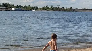 📍Странный груз на барже. Волга.🏖⛴