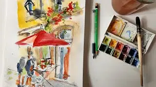 Croquis urbain à Lyon | Encre et aquarelle sur les pentes de la Croix-Rousse