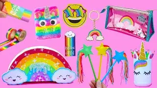 DIY Clever Rainbow School Supplies Ideas & Hacks EVERYONE Should Know!