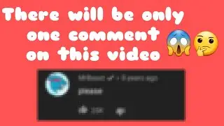 There is only one comment on this video