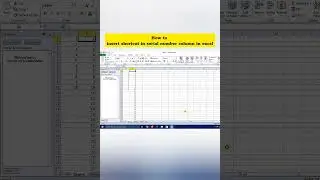 How to insert shortcut in serial number column in excel #shorts #excel #2023