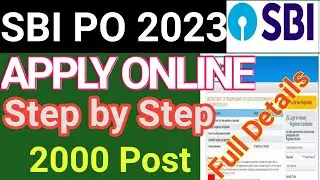 SBI PO Apply Online | How to Fill SBI PO Form 2023 | Details Process @sbcybertech
