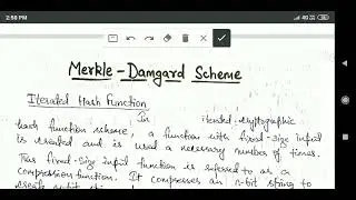 Network Security and Cryptography: Merkle Damgard Scheme, iterated hash function